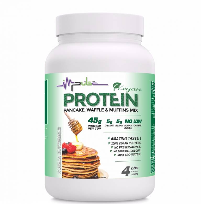 100 VEGAN PROTEIN PANCAKE MIX (Vanilla Buttermilk) 4.0 Lbs