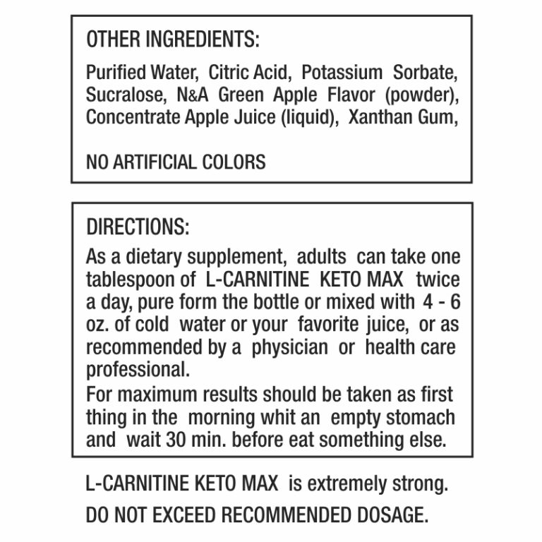LCARNITINE KETO MAX 3500mg (Red & Green)